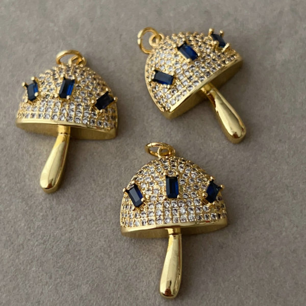 Pave zircon mushroom pendant