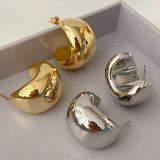 Chunky metal moon hoop