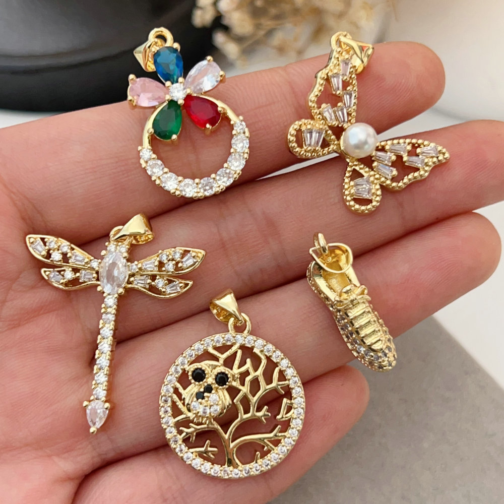 Pave butterfly charm