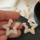 Full pearl star earrings