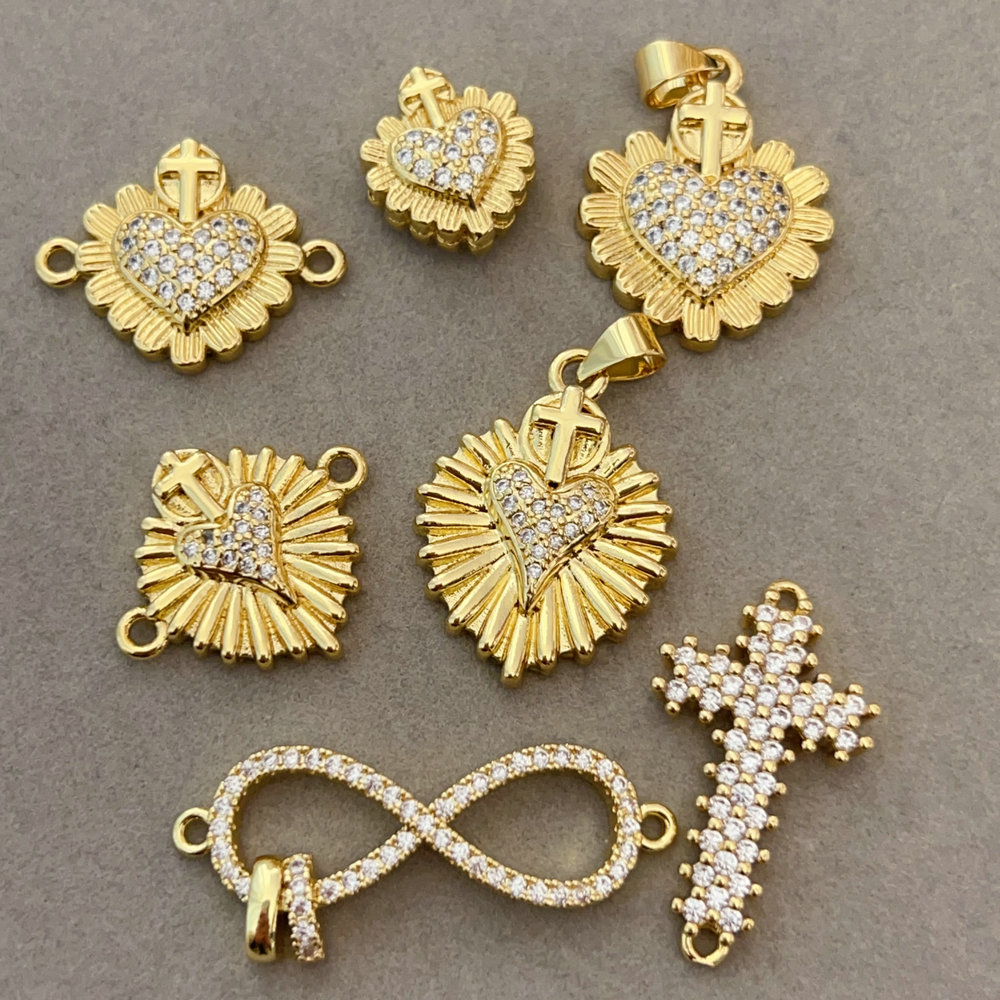 Pave heart charm