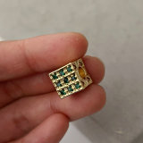 Pave square charm