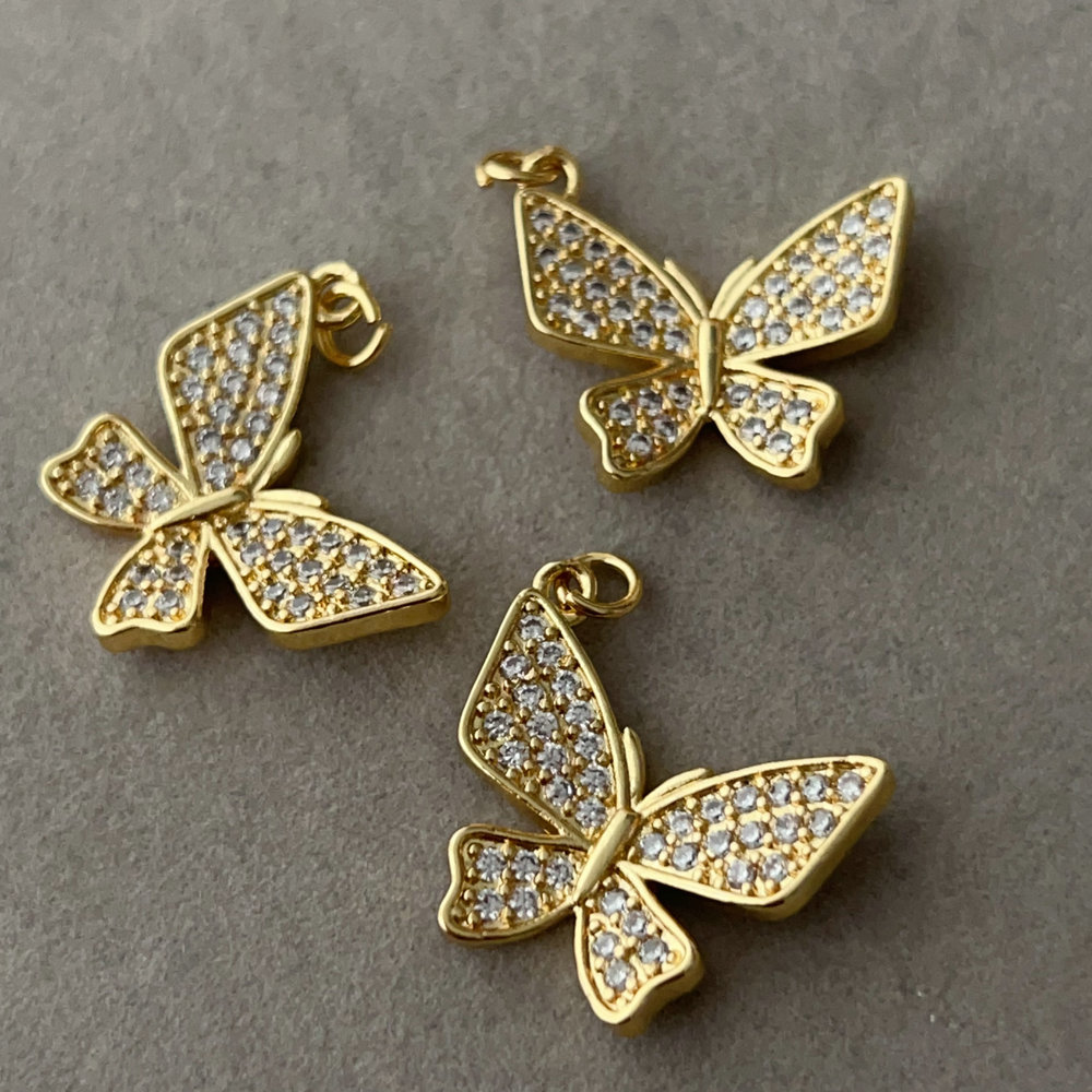 Pave butterfly charm