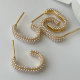 U hoop pearl earrings
