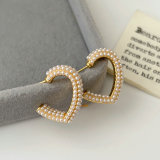 Pearl heart earrings