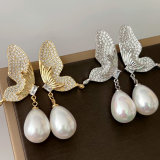 Butterfly Pearl Earrings