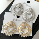 Zircon flower earrings