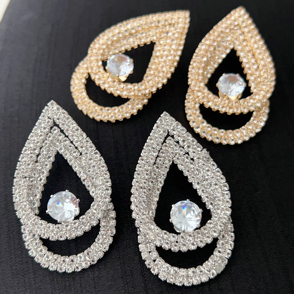 Crystal water drop earrings