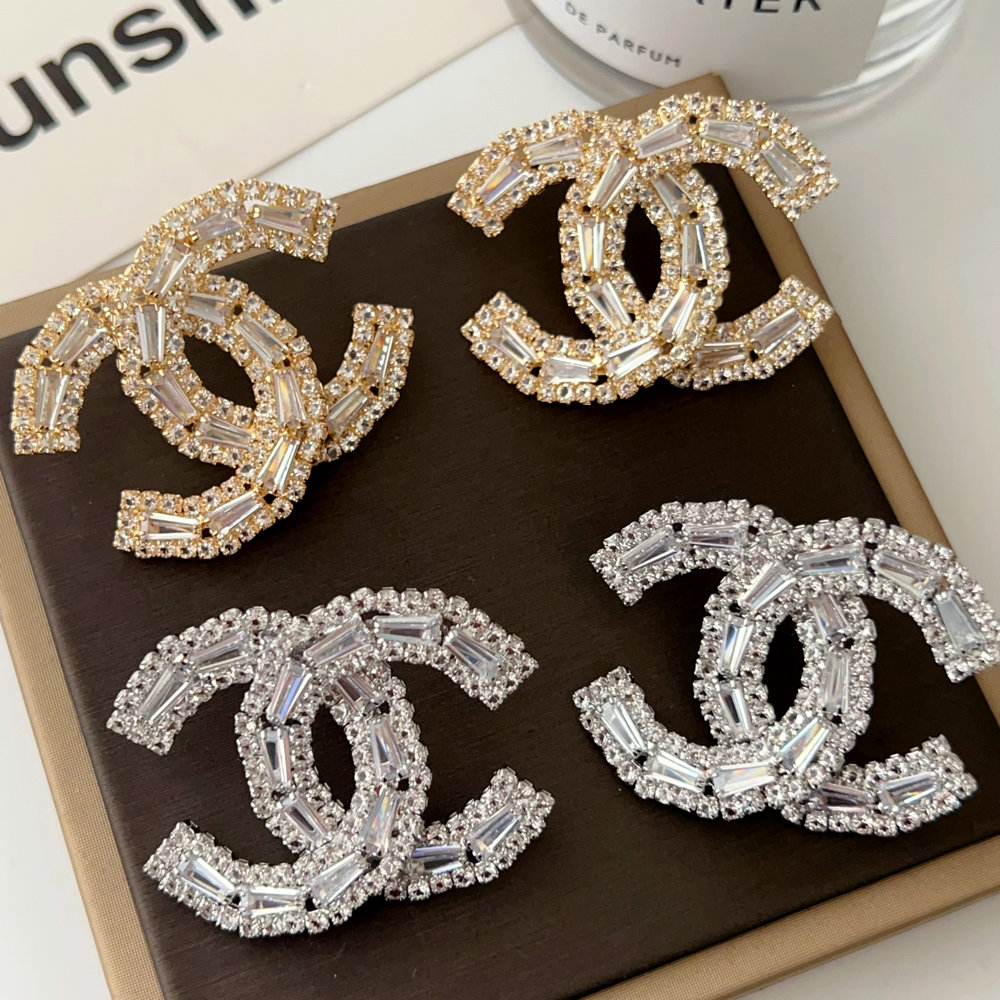 Chunky crystal channel earrings