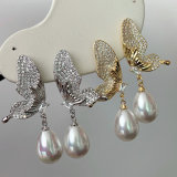 Butterfly Pearl Earrings