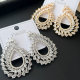 Chunky fine zircon earrings
