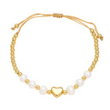 Fresh water pearl star heart bracelet