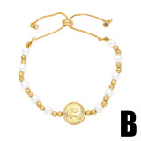 Adjustable glass pearl bracelet