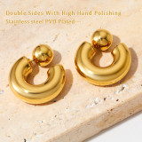 Stainless steel chunky hoops earrings