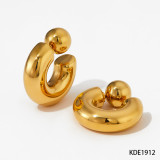 Stainless steel chunky hoops earrings
