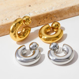Stainless steel chunky hoops earrings