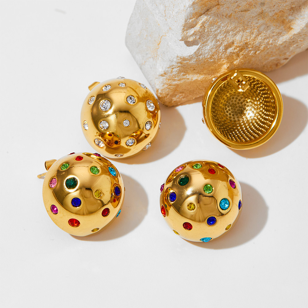 Stainless steel ball earrings