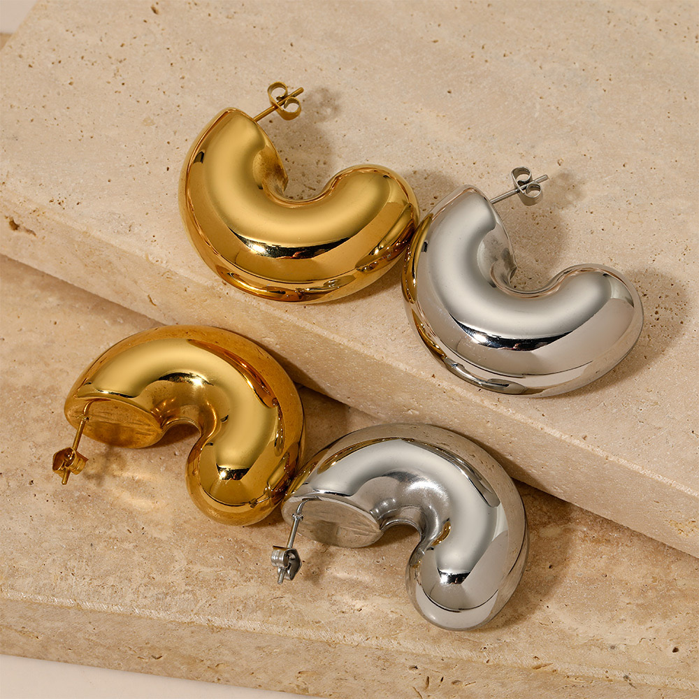 Chunky stainless steel earrings water proof