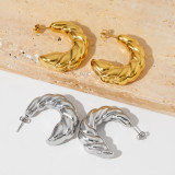 Stainless steel chunky moon hoop