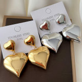 Stainless steel heart earrings