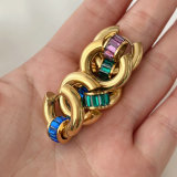 Stainless steel hoop with circle charm