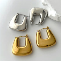 Stainless steel square earrings