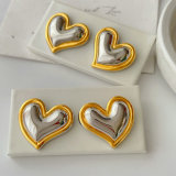 Metal heart earrings