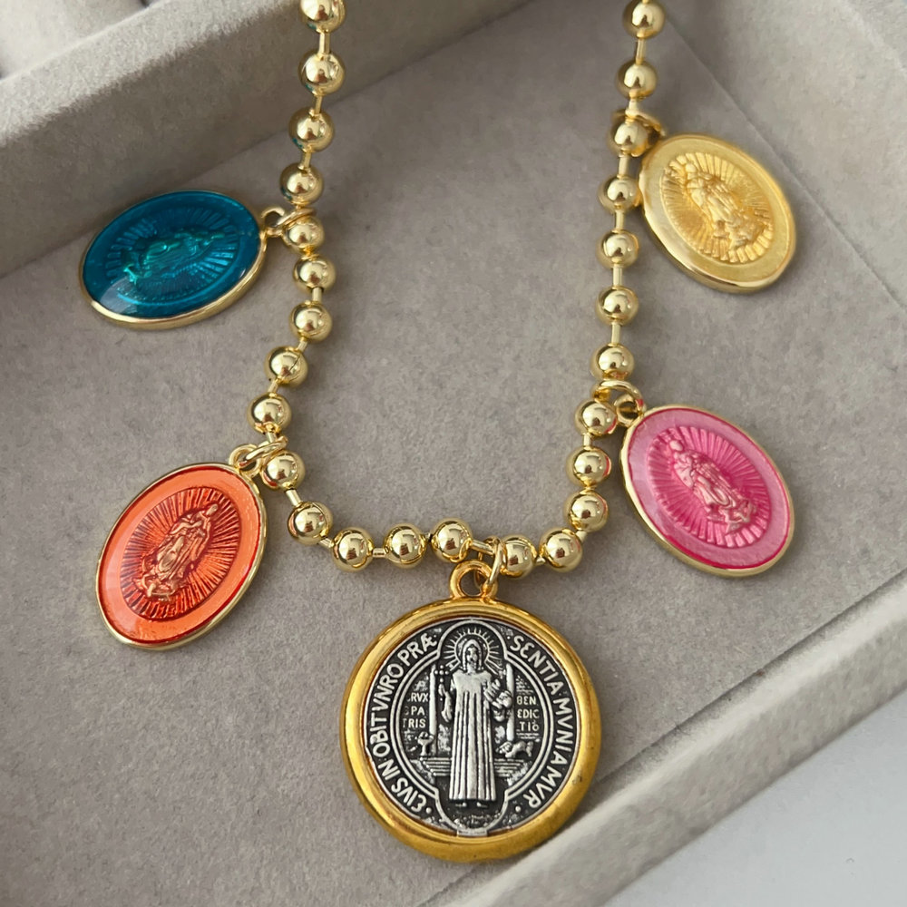 Gold chain with charm necklace