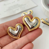 Metal heart earrings