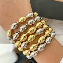 Egg shaped spring bead bracelet