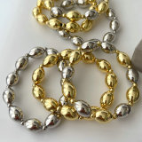 Egg shaped spring bead bracelet
