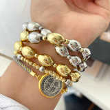 Egg shaped spring bead bracelet