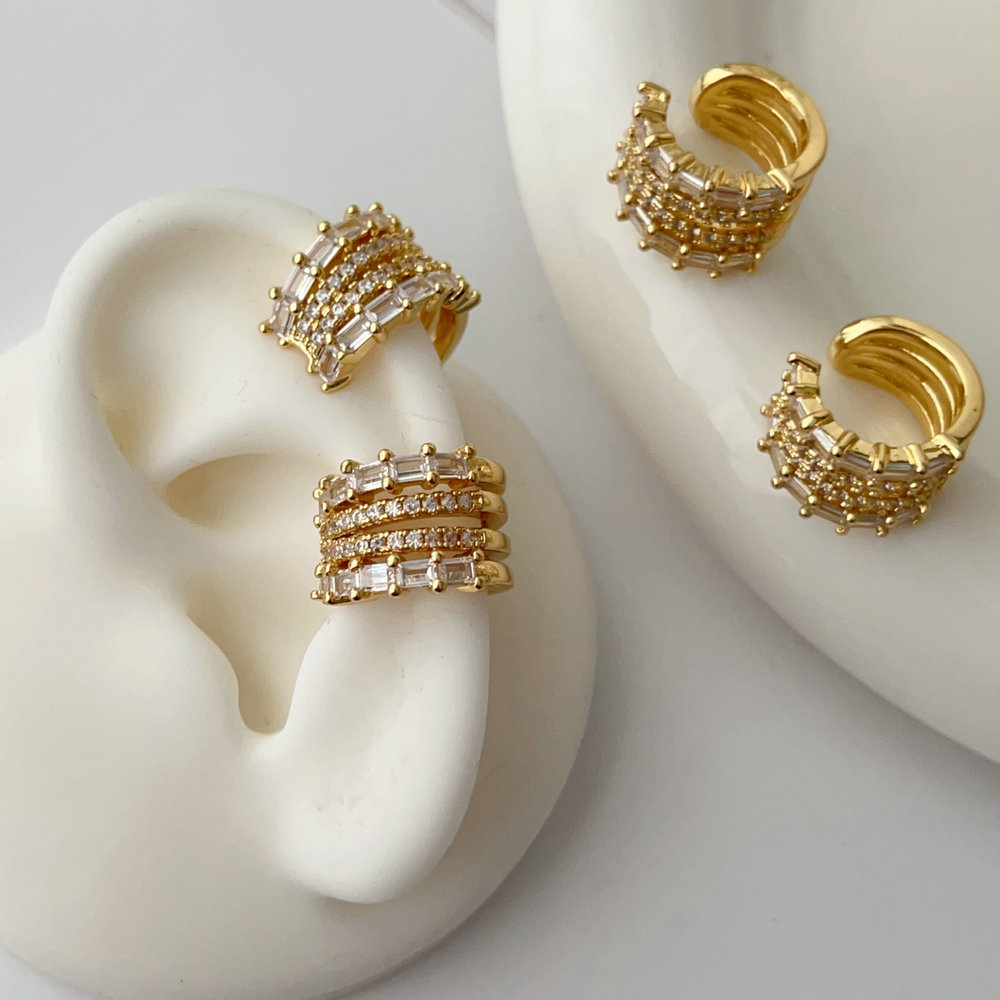 Pave zirconl ear cuff ( pairs )