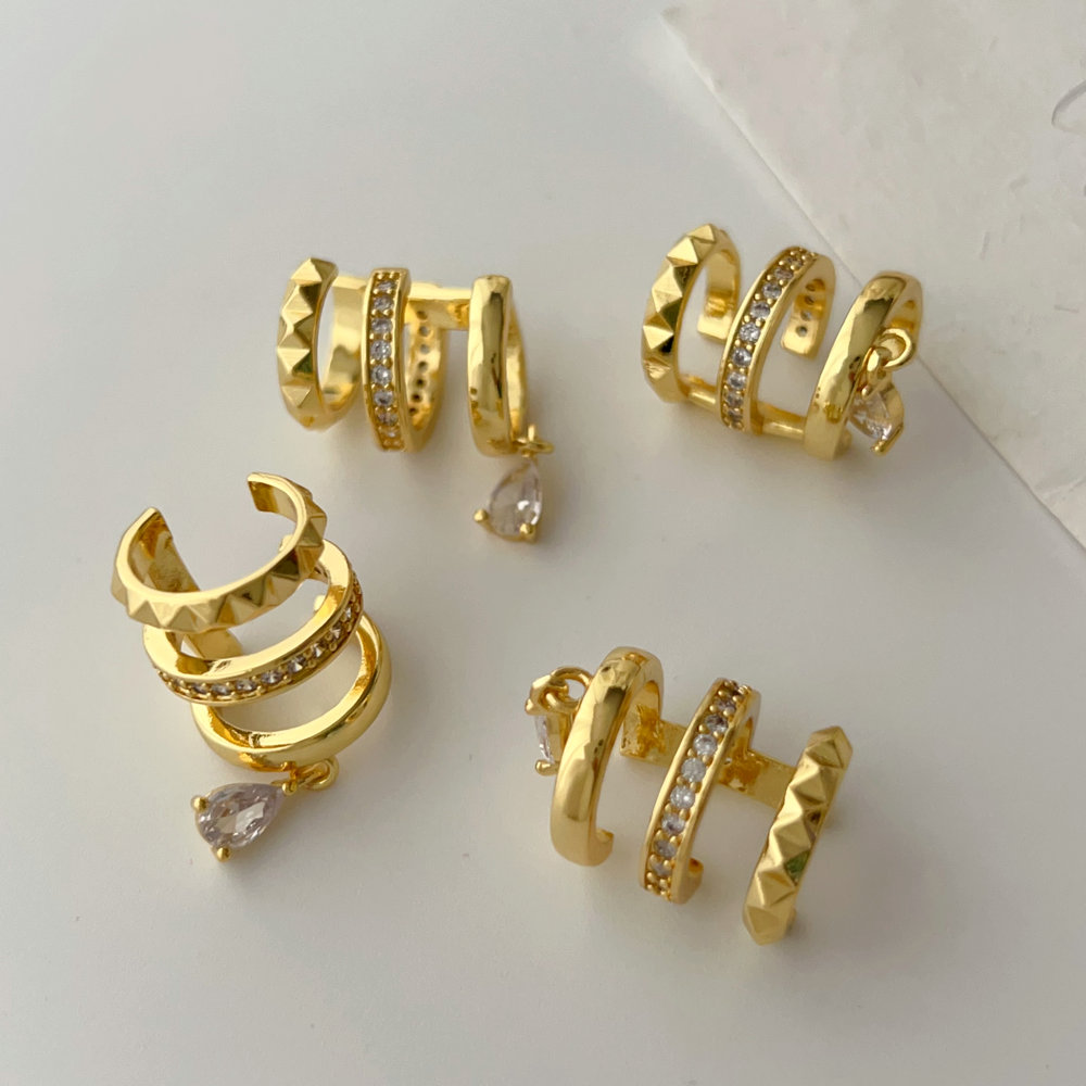 Pave zircon ear cuff ( pairs )