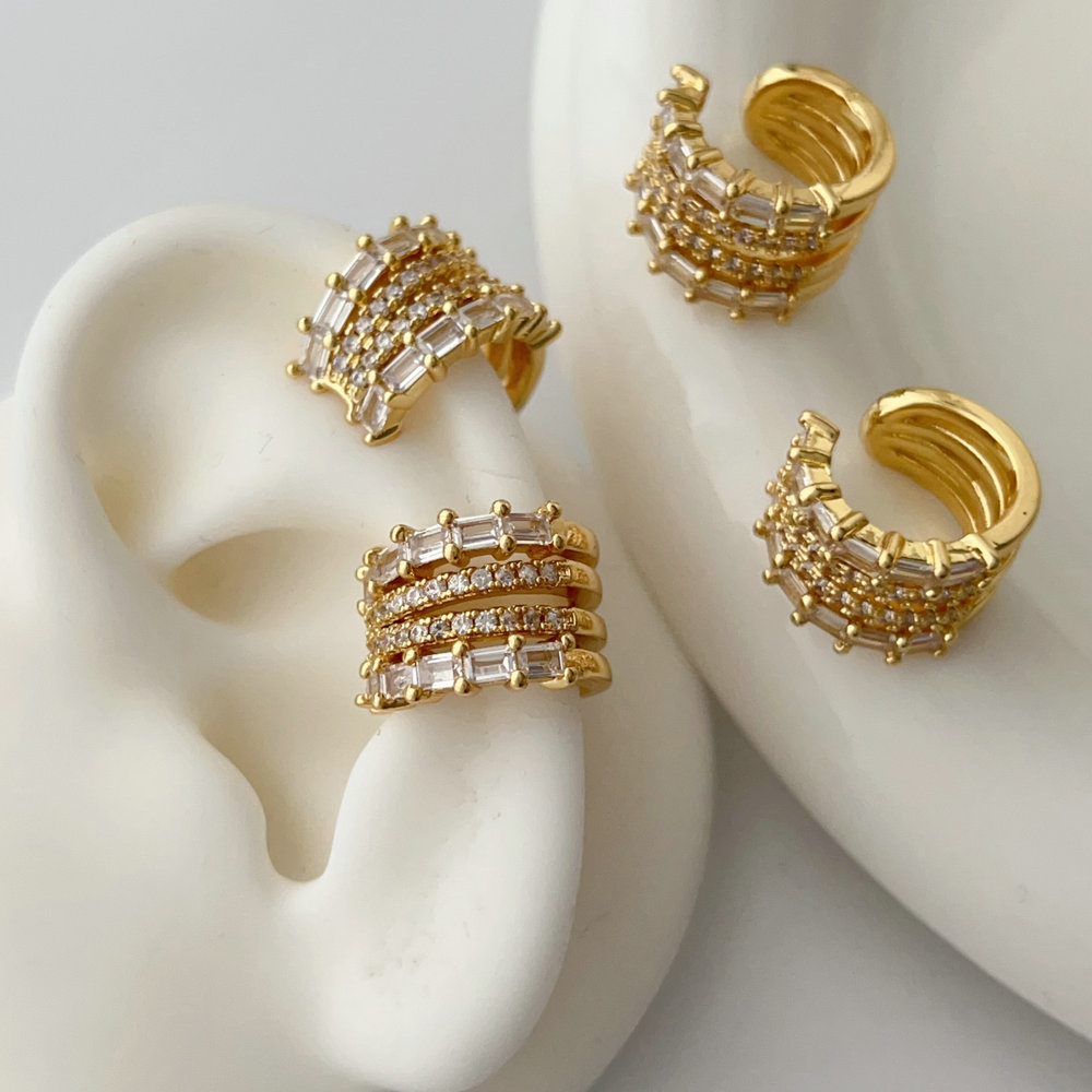 Pave zirconl ear cuff ( pairs )