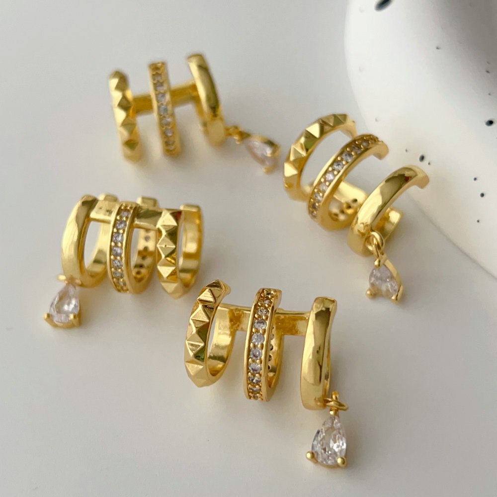 Pave zircon ear cuff ( pairs )