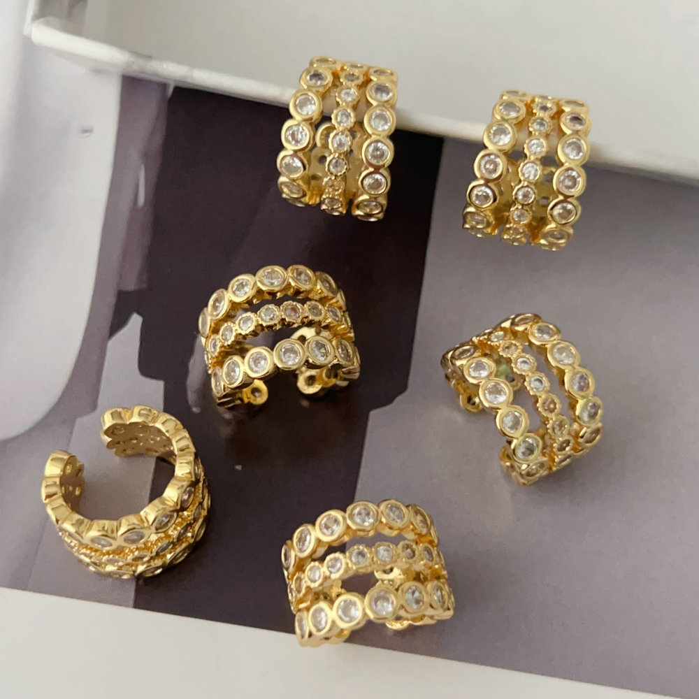 Pave zircon ear cuff ( pairs )