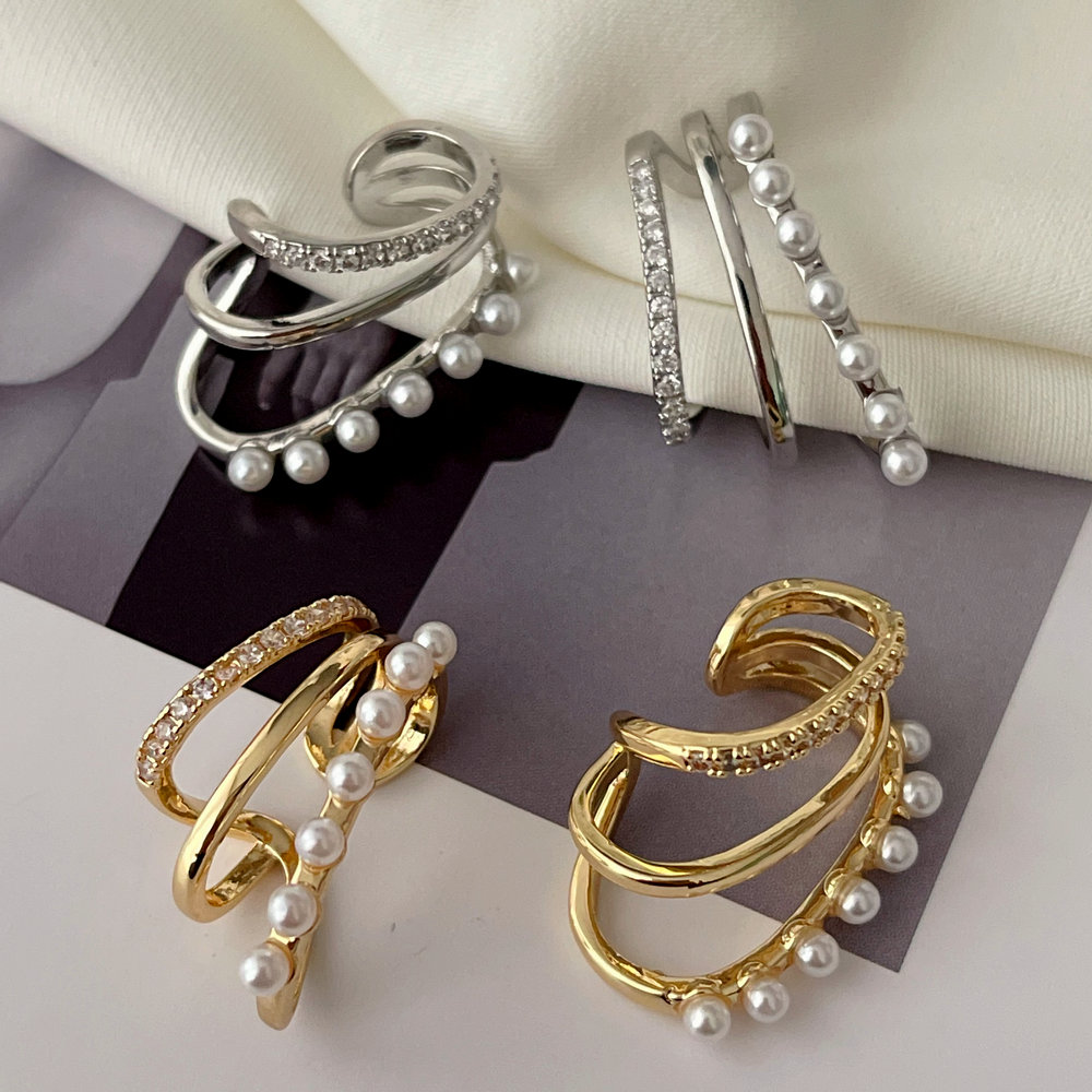 Pave zircon ear cuff ( pairs )
