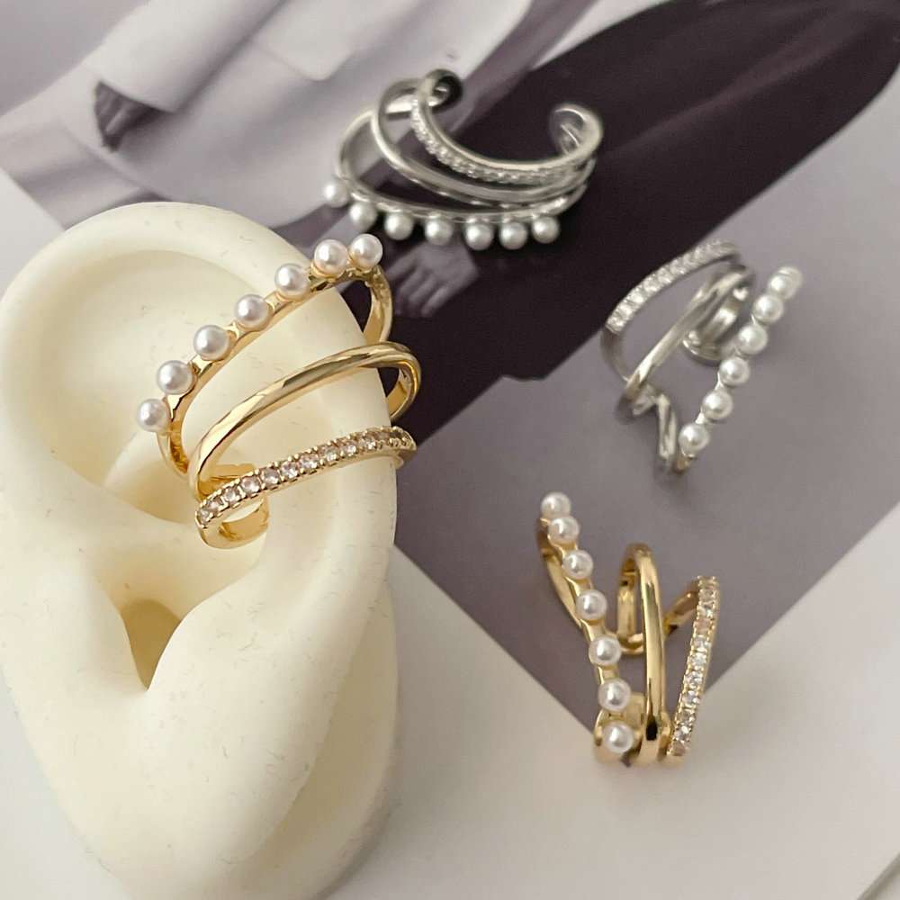 Pave zircon ear cuff ( pairs )