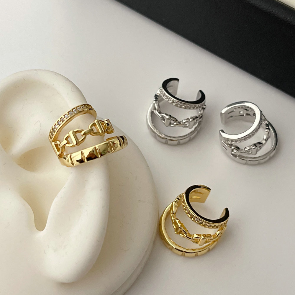 Pave zircon ear cuff ( pairs )