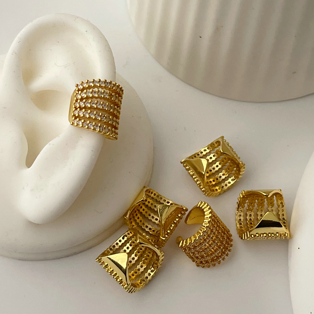 Pave zircon ear cuff ( pairs )