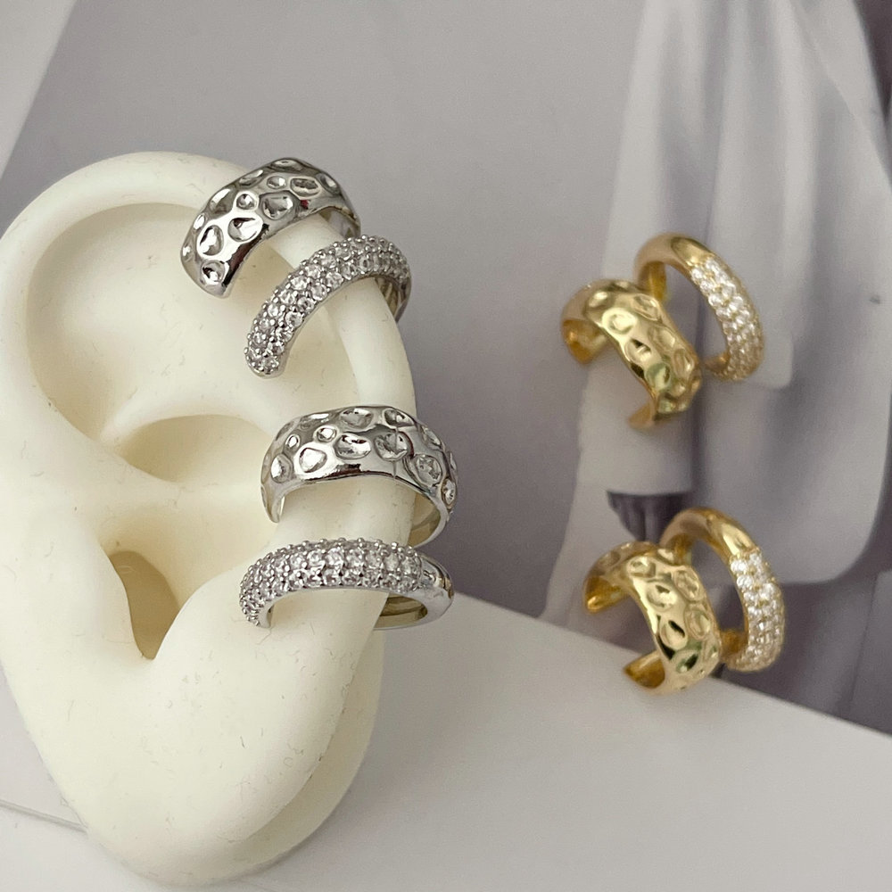 Pave zircon ear cuff ( pairs )