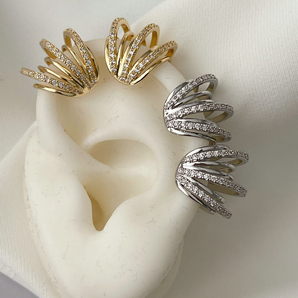 Pave zircon ear cuff ( pairs )