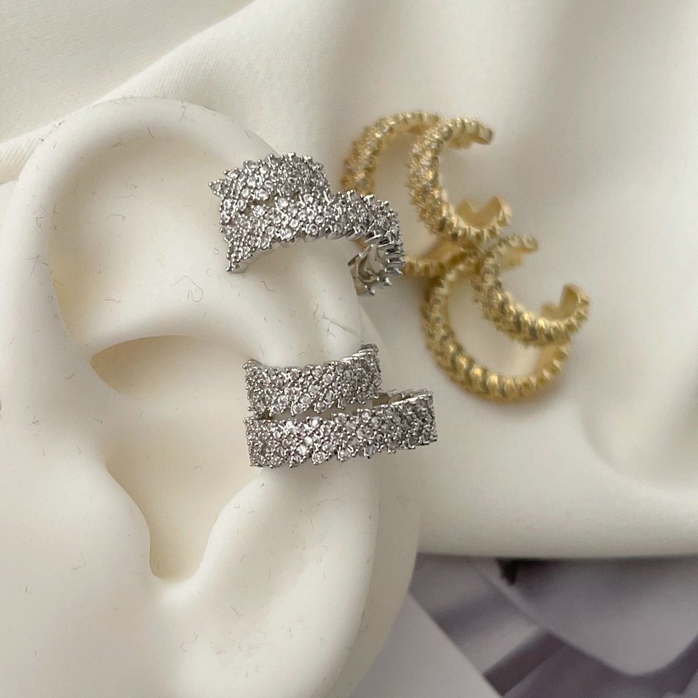 Pave zircon ear cuff ( pairs )