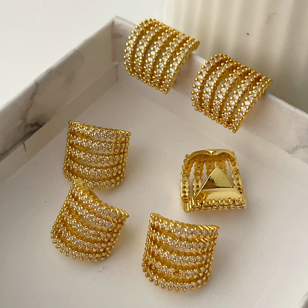 Pave zircon ear cuff ( pairs )