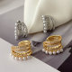 Pave pearl zircon ear cuff ( pairs )