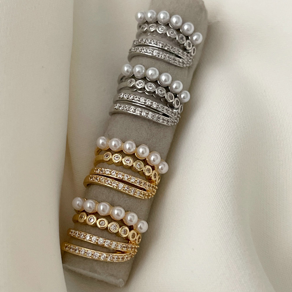 Pave pearl zircon ear cuff ( pairs )