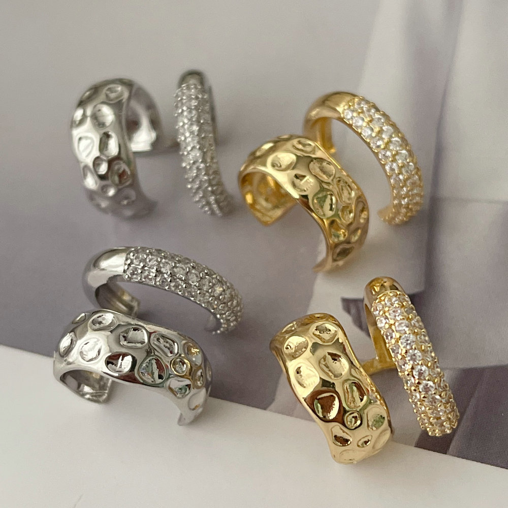 Pave zircon ear cuff ( pairs )