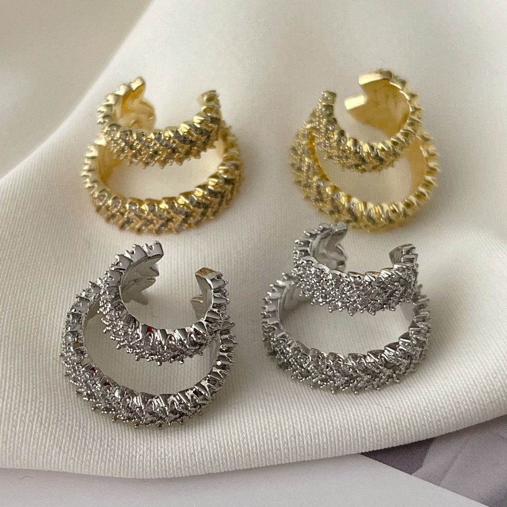 Pave zircon ear cuff ( pairs )