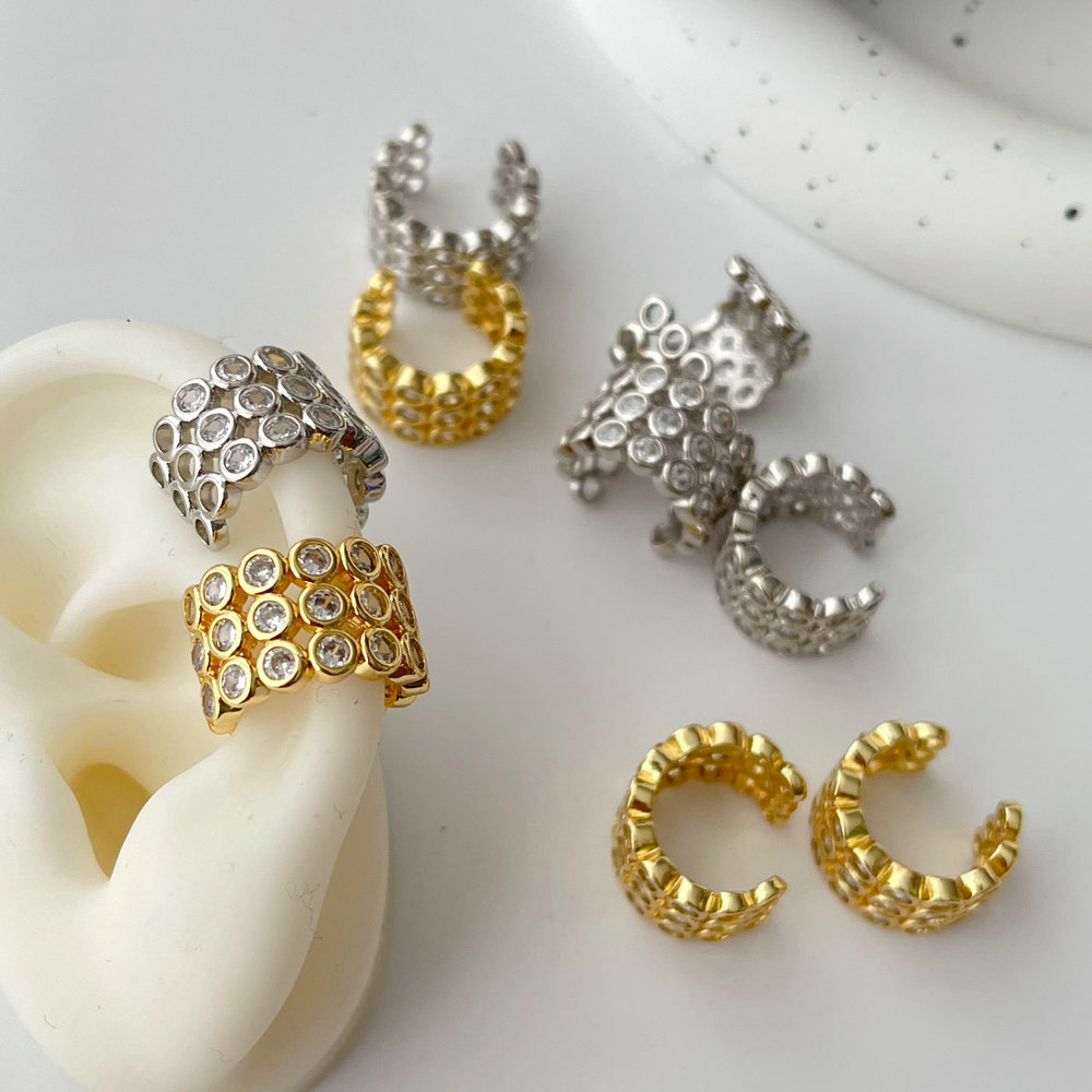 Pave zircon ear cuff ( pairs )